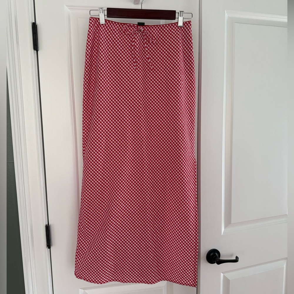 Wild Fable Red Checkered Maxi Skirt